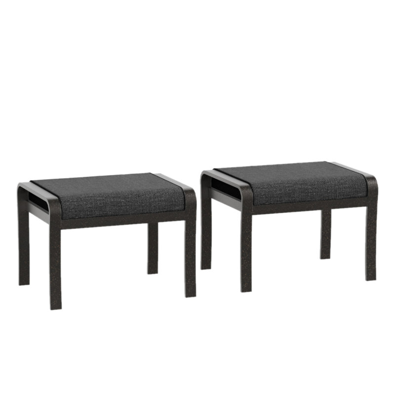 Repose-pieds d'extérieur en aluminium avec coussin, structure thermolaquée et pieds antidérapants, convertible en petite table