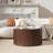 Ansel Lift Top Coffee Table With Storage, Round Solid Wood Coffee Table