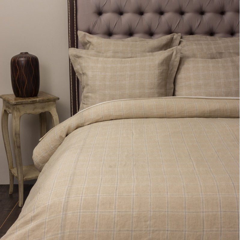 Zackie Linen Duvet Cover Set, Standard Sham