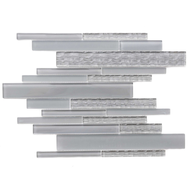 Karma Linear Frosted Tile, Light Gray