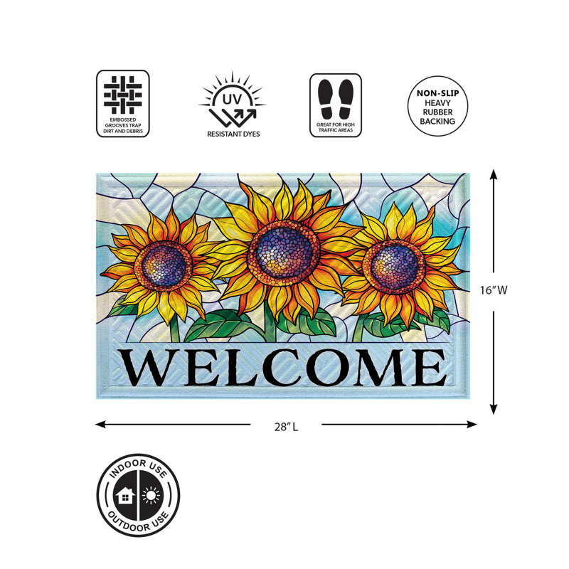 Tapis en verre teinté tournesol embossé