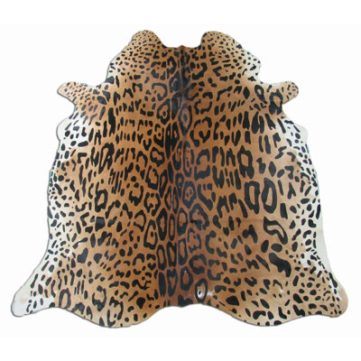 Annedoris Jaguar Print Cowhide Leather Rug