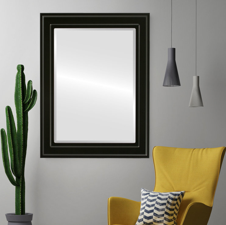 Arlinda Rectangle Mirror, 23" H x 19" W, Matte Black