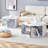 Minimalist White Patterns Hexagonal Coffee Table Set.Hexagonal MDF Coffee Table