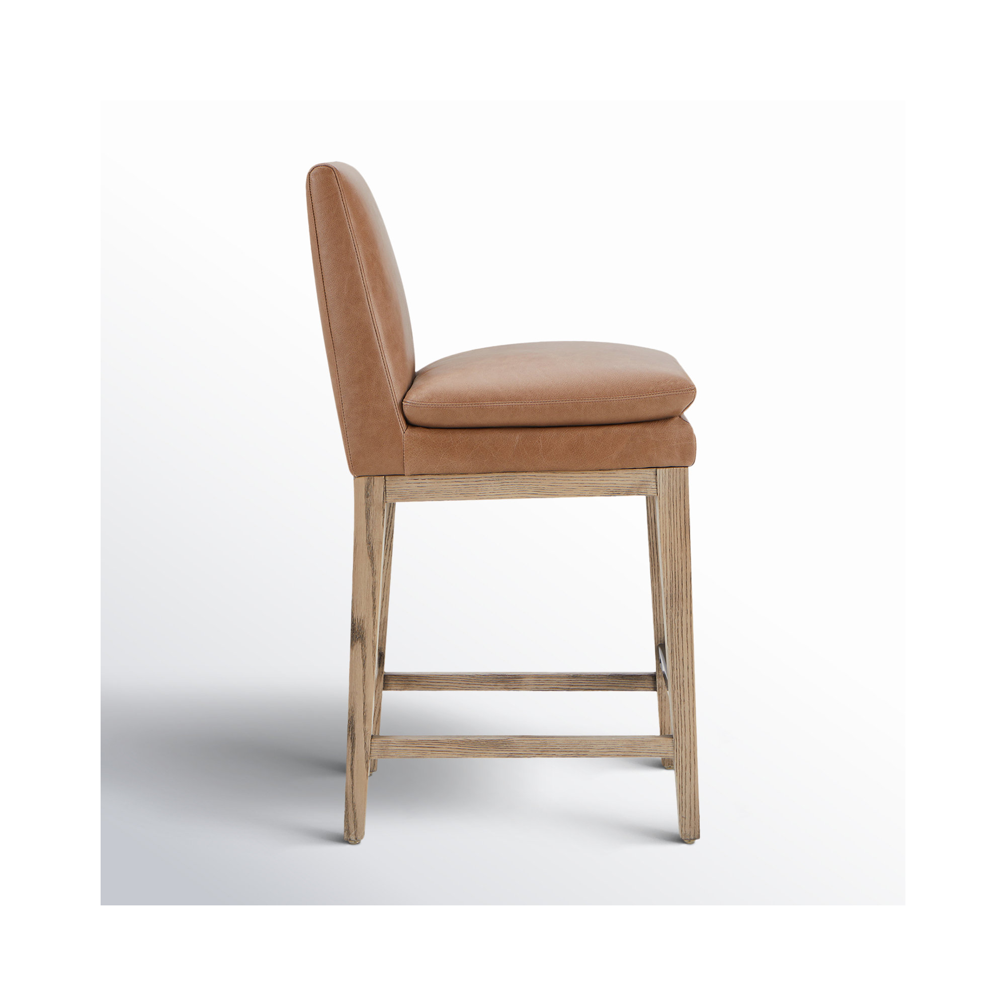 Bethea Upholstered Counter Stool, Marseille Saddle Top Grain Leather