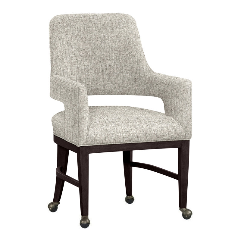Chaise avec accoudoirs Josie, Espresso, Lin 3155
