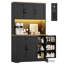 Grande armoire de cuisine H 68 po x l 40,5 po Nyanza avec portes en verre et tablette pour micro-ondes-1884240905