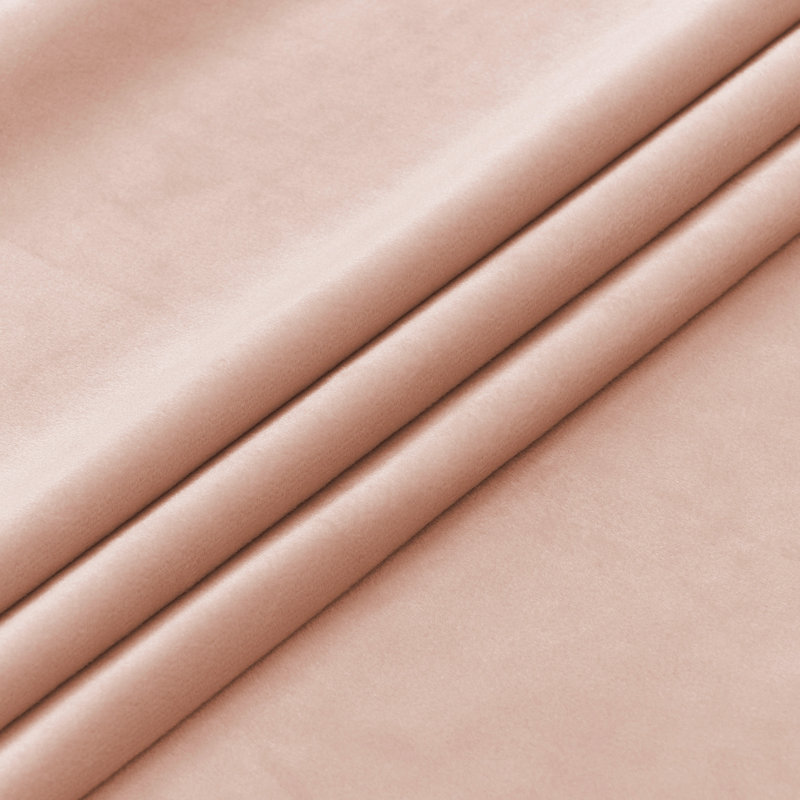 4Pcs Velvet Solid Color Metal Grommets Room Darkening Curtain Panels (Set of 4), Blush, 52" W x 96" L