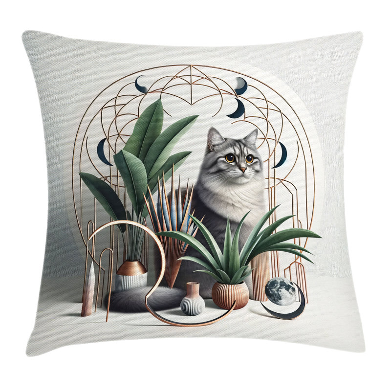 Cat Pillow Cover, 28"H x 28"W, Square