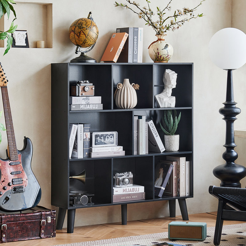 8 Cube Book Shelf,3 Tier Bookshelf With Legs, Modern Open Storage Organizer,Boho Bookcase,Display Cabinet Shelf Free Standing Bookshelves For Bedroom,Living Room,Office