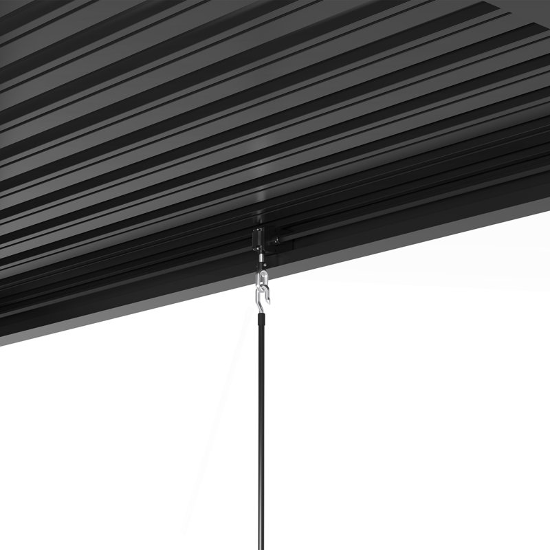 Pergola à persiennes avec cadre en aluminium 10 x 19 pi et persiennes en acier, 228" W x 118" D