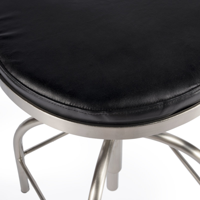Annelisse Adjustable Height Stool, Black Genuine Leather