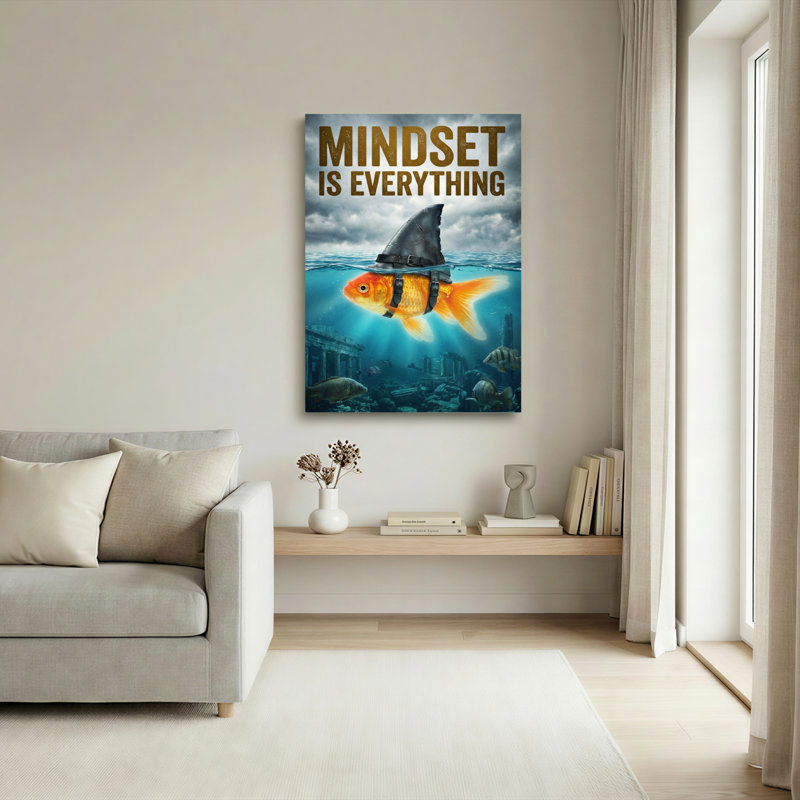 Poisson rouge à nageoires de requin - Tableau sur toile tendue (1 pièce), H 30 po x l 20 po