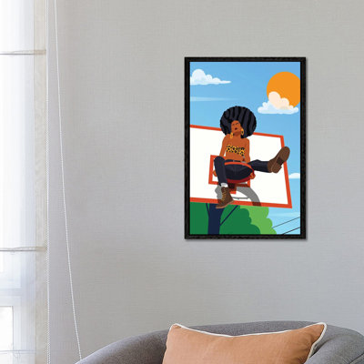 Afro And Hoops - Print on Canvas