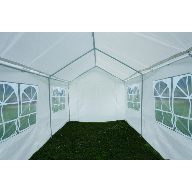 10'X20' Heavy Duty Carport Gazebo, Canopy Garage, Car Shelter With Windows