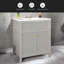 Ensemble de meuble-lavabo autoportant 30 po avec portes à fermeture douce, style moderne, gris, 30 po