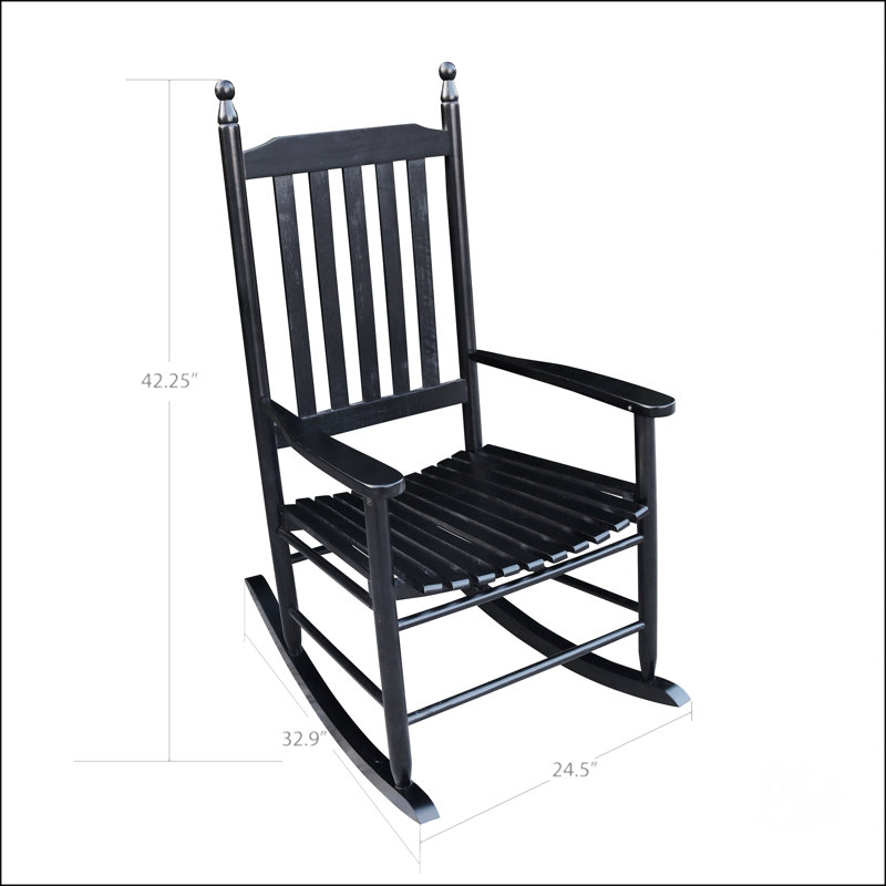 Chaise berçante en bois, Noir