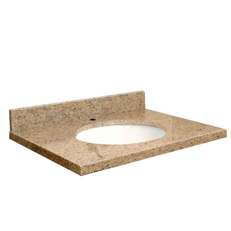 Dessus de salle de bain simple 25 po meuble-lavabo, Biscuit, Jaune parfait, Simple