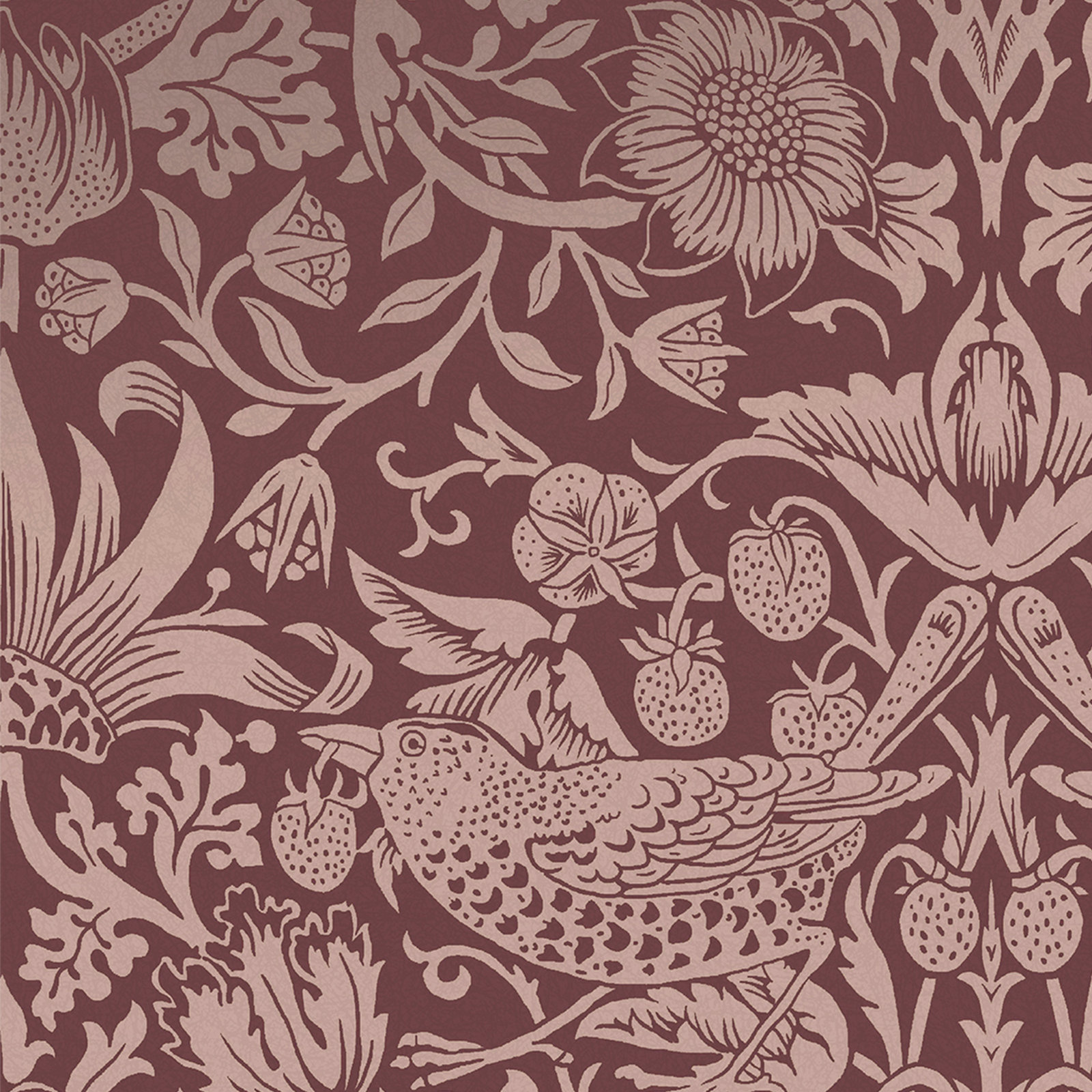 Floral Wallpaper, Burgundy