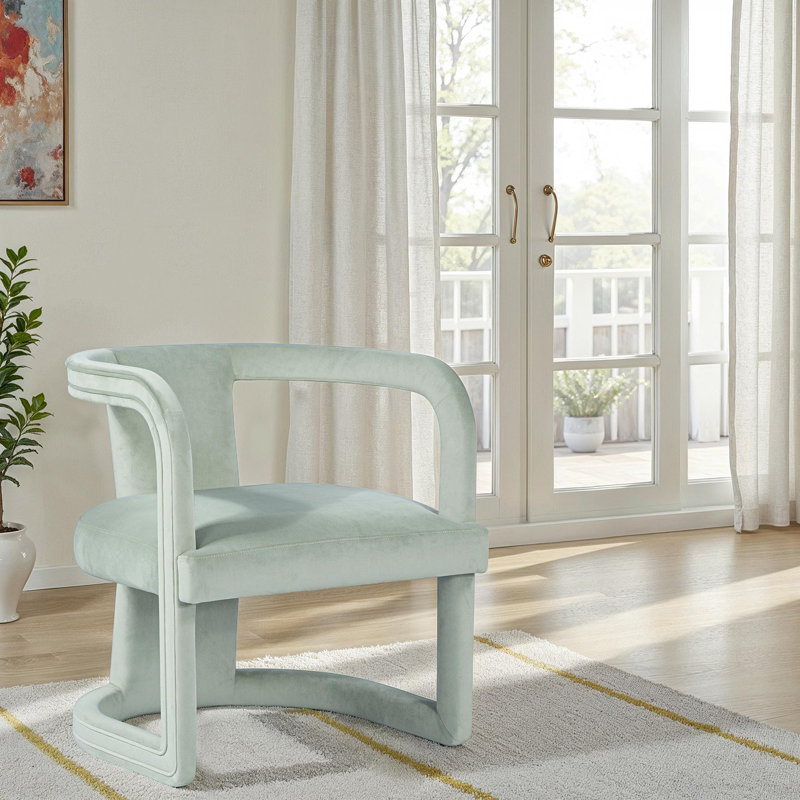 Metro Barrel Chair, Stax Moss Green Performance Velvet