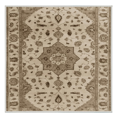 Tapis beige Tabriz lavable à la machine