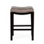 Tabouret de comptoir clouté pour 2 personnes - assise en tissu gris sur structure en bois, conception pliable, convient pour un bar ou un bistro d'extérieur, 18,86 po de profondeur, 12,29 de largeur, 26,49 de hauteur