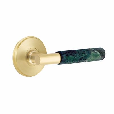 Ensemble de faux leviers Emtek Select, rosette Watford, tige en T et poignée en marbre vert - l 5,875 po x L 5,875 po
