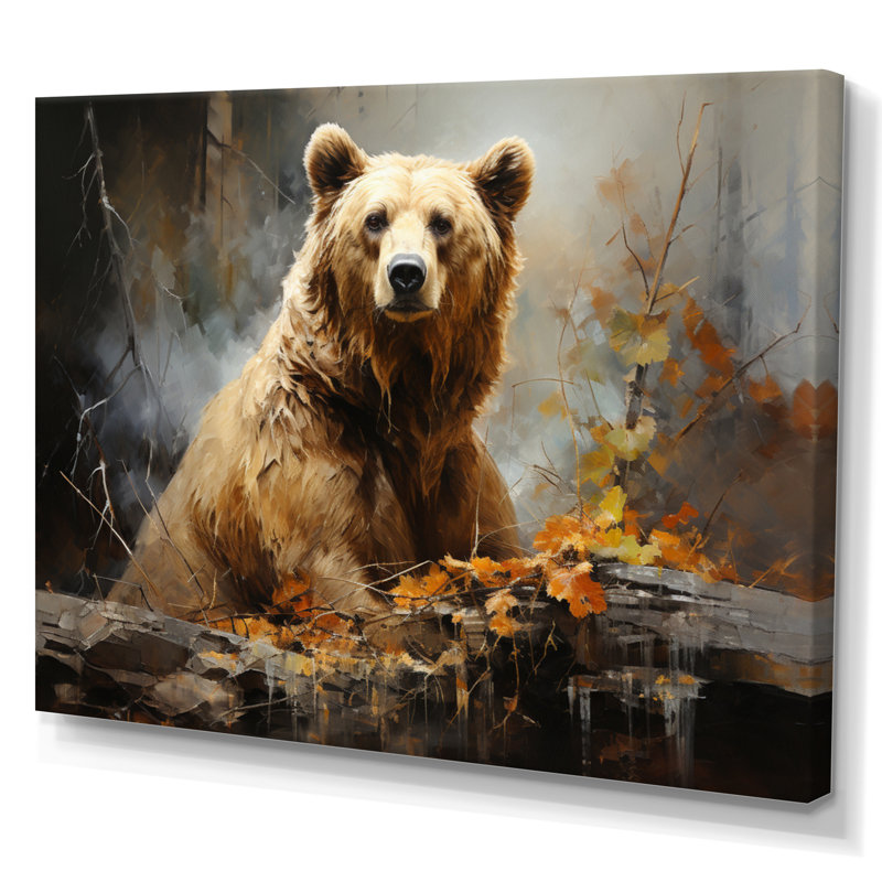 Bear Bears Boundary II - Reproductions encadrées d'ours, H 34 po x l 44 po x P 1,5 po, Toile tendue