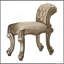 Tabouret de coiffeuse en os et patine dorée avec garniture cloutée