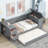 Gray Twin Daybed With Glassware Storage, Trundle - Wood Frame Charging Size Practical Build-161775009