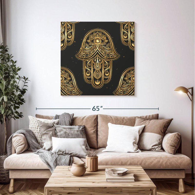 Kerrick Ornamental Gold Hamsa, 39" H x 39" W