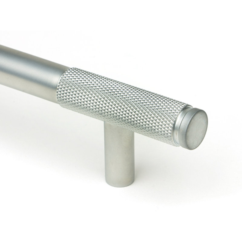 Polished Nickel Half Brompton Pull Handle - Large, Satin Chrome, 22.4 cm