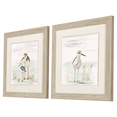 «Stilt Birds On Blue», reproduction encadrée de 2 pièces