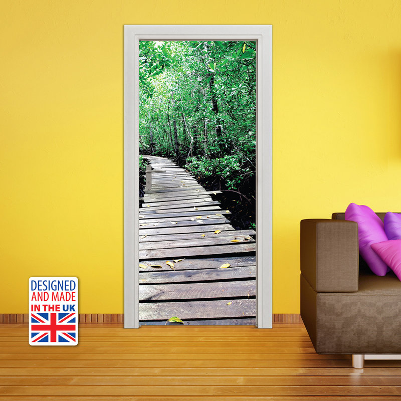 Wooden Path Door Wall Mural