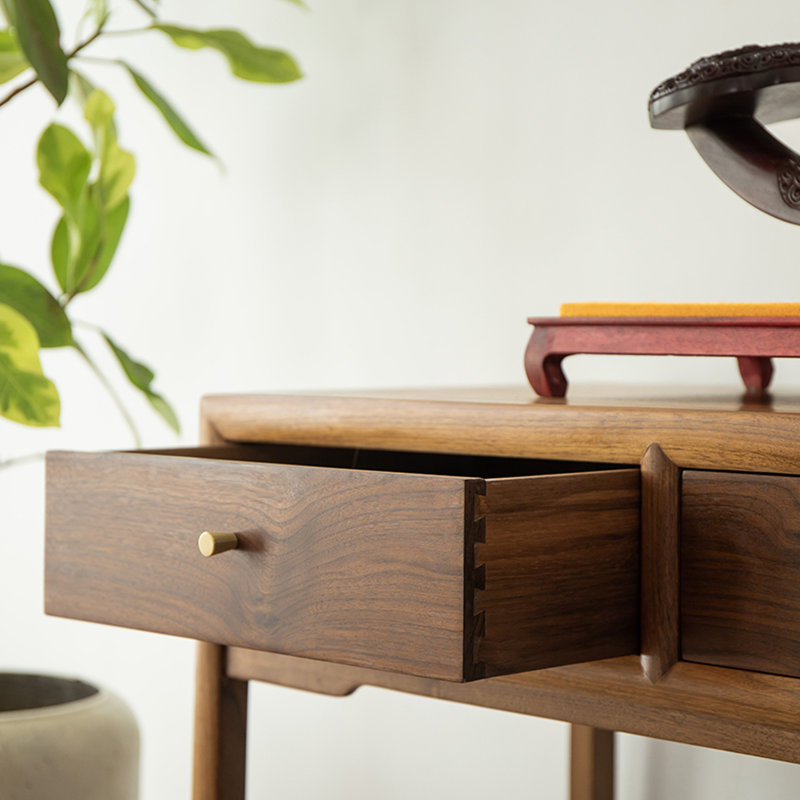 50.39" Brown Rectangular Solid Wood Console Table