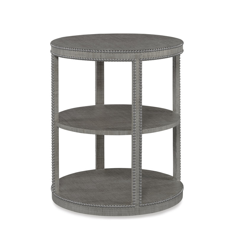 Caribe Glass End Table, French Gray