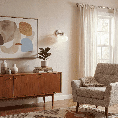 Barrow 1-Light Wall Sconce in Polished Nickel