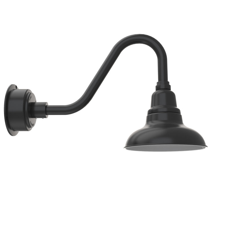 Luminaire de grange d’extérieur à del Idella, Noir mat, H 16 po x l 8 po x P 24 po