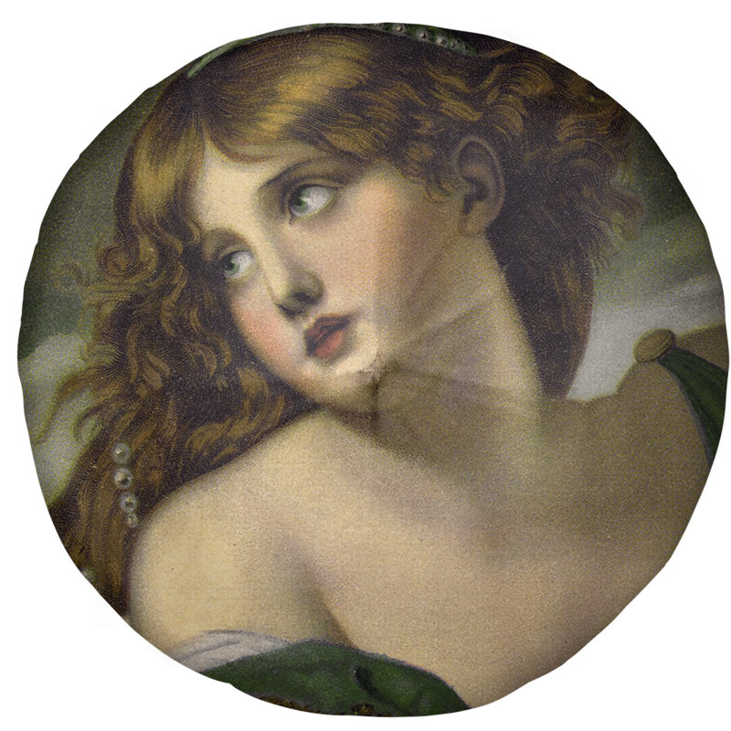 Oreiller de plancher psyche greuze jean-baptiste, 31,5 po x 63 po, Vert