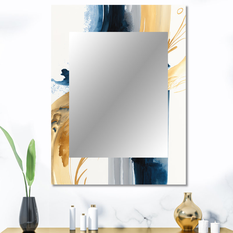 Stylish Spiral Abstract III - Abstract Spirals Large Mirror, Modern Unique Wall Mirror Decor, Printed Metal Art, 40" x 30"