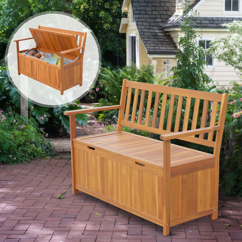 Silvia Solid Wood Acacia Outdoor Bench