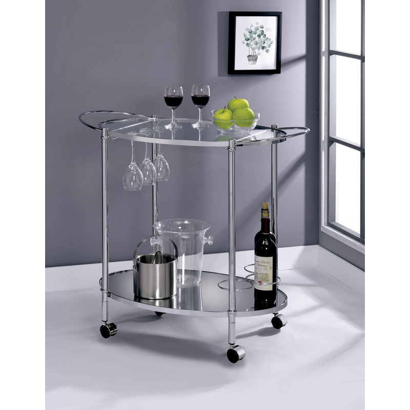 Metal Bar Cart, Chrome 