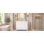 Ensemble de meuble-lavabo moderne 36 po avec ensemble de meuble-lavabo 36 po, armoire de rangement avec 1 porte à fermeture douce et 3 tiroirs à fermeture douce, structure en bois massif (blanc)