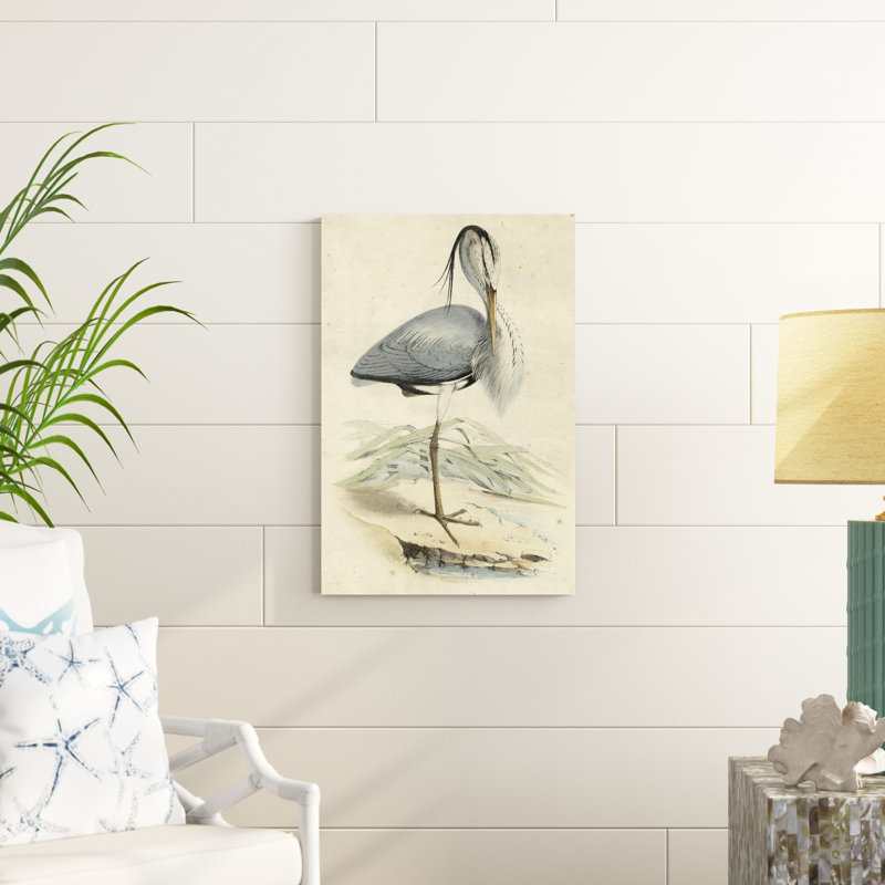 «Antique Heron IV», peinture sur toile, H 30 po x l 20 po