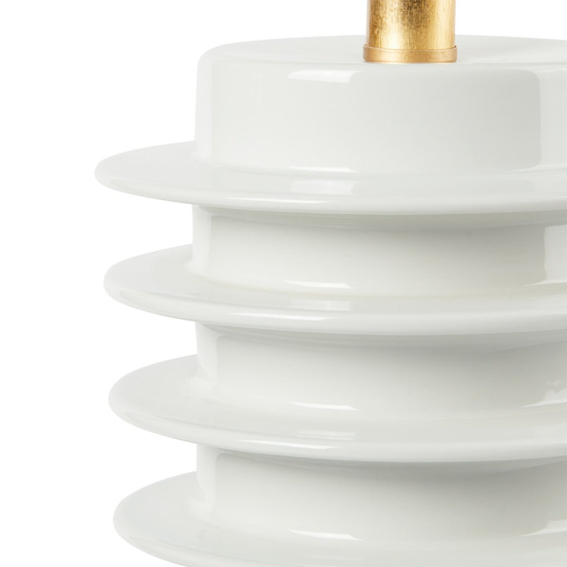 Elektra Table Lamp, Gold/White