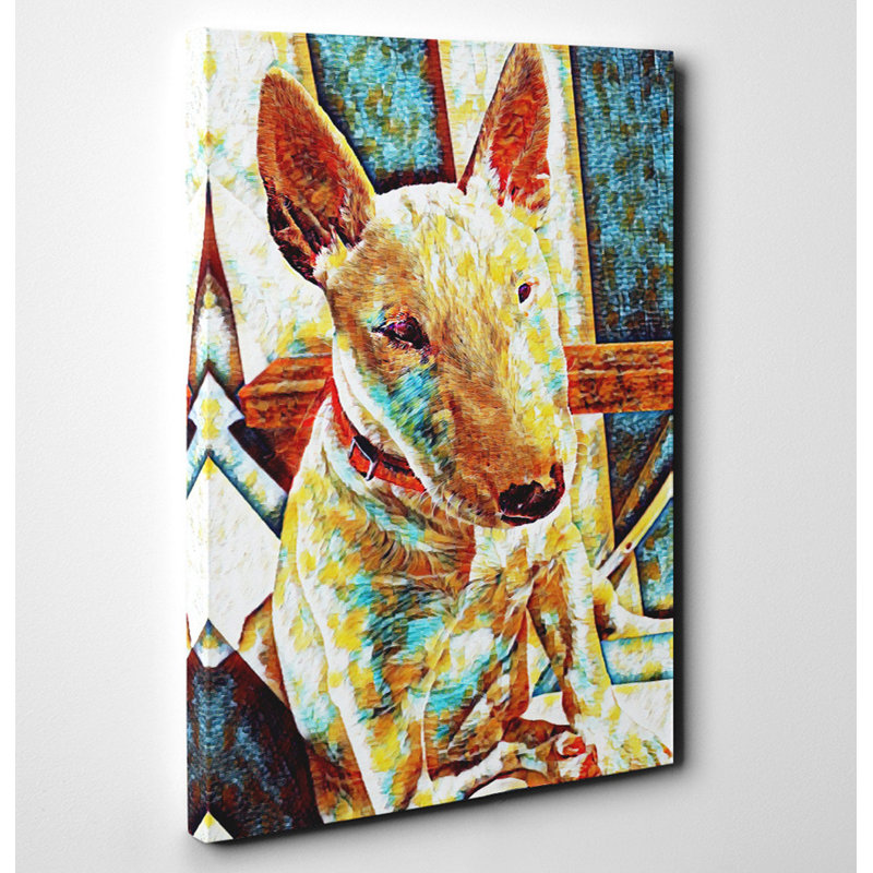 English Bull Terrier Art - Wrapped Canvas, 76cm H x 50cm W