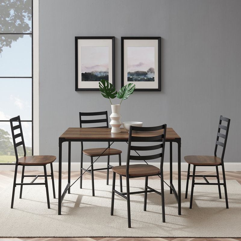 Ensemble repas pour 4 personnes Enrique, Chêne rustique