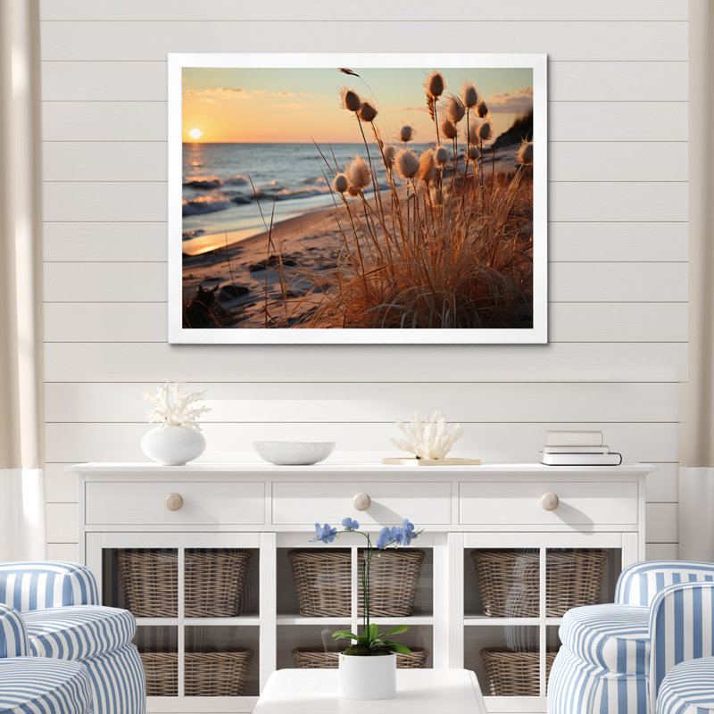 Golden Sands A Mesmerizing II - Landscapes Wall Art Prints, Cadre photo blanc, H 12 po x l 20 po x P 1 po
