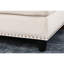 Chaise longue de 98 po de large avec tissu d'ameublement en lin beige, coussins rembourrés de mousse, large, enchanteur, rembourré-2100310378