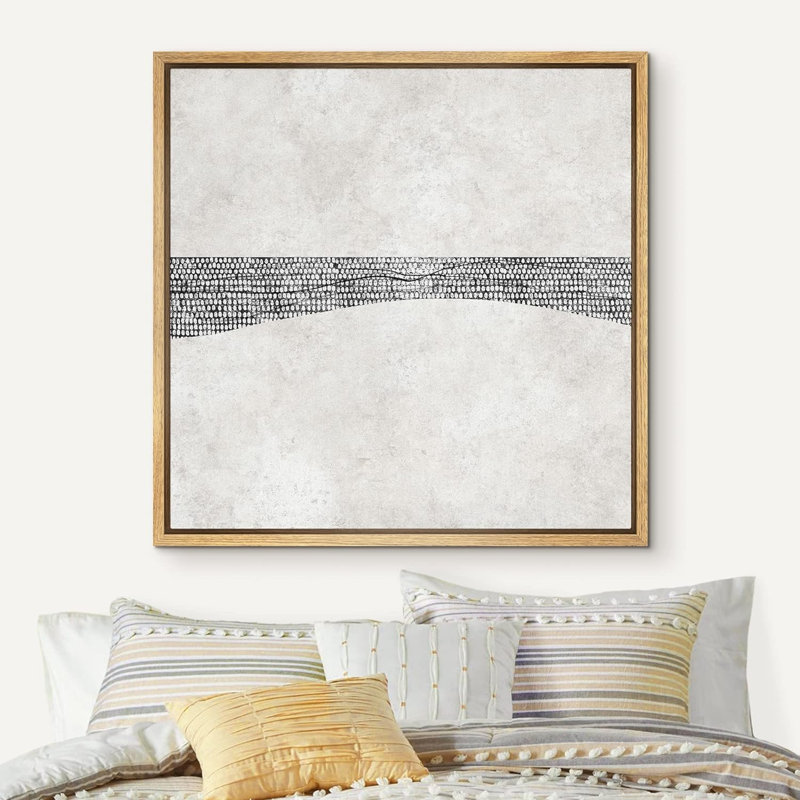 Pastel gris, collage géométrique noir, formes abstraites, art moderne neutre, décor contemporain minimaliste, impression sur toile